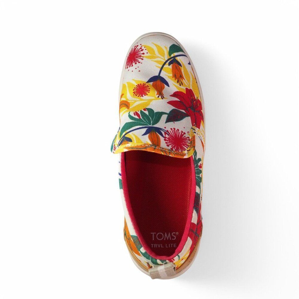 Toms TRVL Lite Floral Print Slip-on Casual Sneakers White Multicolor Women's 5.5 - Picture 9 of 11
